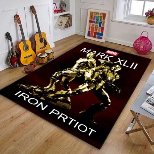 The Avengers Iron Man Mat Cartoon Baby Playmat Marvel Kids Boys Rug Carpet Floor Bedroom Doormat Non-slip Rug Birthday Gift