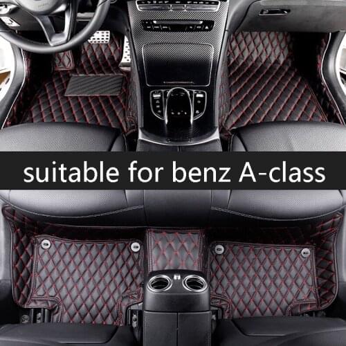 Leather car floor mat for mercedes benz A-class 2019 2020 2021 A180 A200 A260 A300 W177 accessories rug carpet