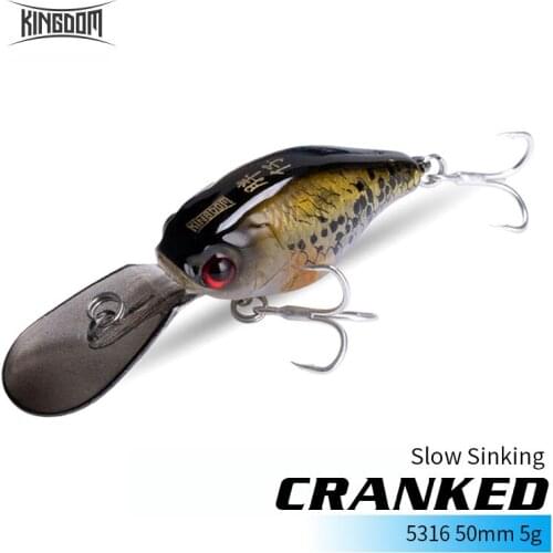 KINGDOM Slow Sinking Crankbait Fishing lures Mini Minnow 5g 50mm Hard Bait Trout Crankbait Bass Pike Japan Fishing Tackle