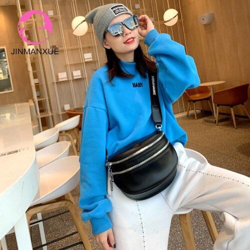 Multi-functiona Handbags Ladies Messenger Shoulder Chest Bag Female Fashion Leather Double zipper Waist Bag Womens Shell Bag