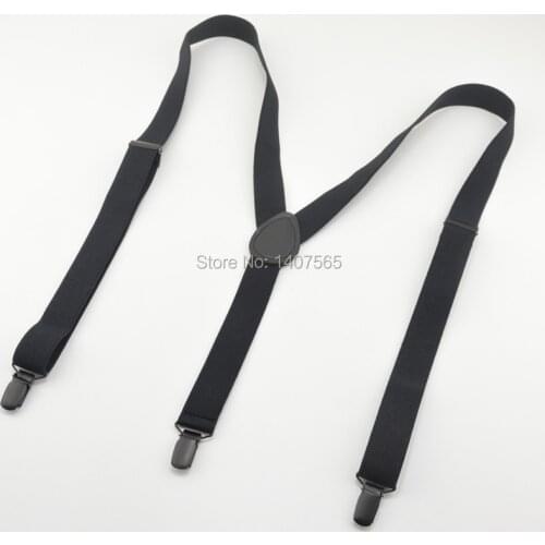 Fashion Black large size 3 Clip Unisex Suspenders for Women Mens Braces For Trousers Elastic Belts Straps Braces 110 and 120cm