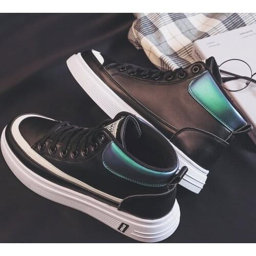 Men Sport High Top Shoes Fashion Mesh Loafers Breathable Lace Up Comfortable Shoes Outdoor Men Sneakers Trend Tides Black Tennis