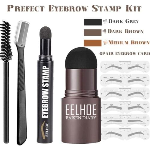One Step Eyebrow Stamp Shaping Kit 10 Kind Eyebrow Stencil Shaping Makeup Kit Eye Brow Gel Stamp Perfect Eyebrow in Seconds