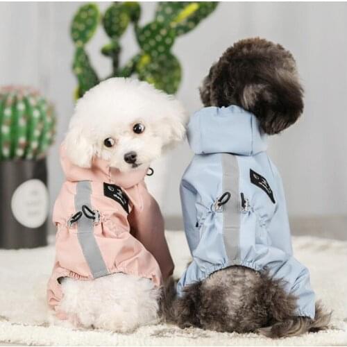Impermeable Perro Dog Clothes Jacket Waterproof Mesh Breathable Sweat-Absorbent Reflective Dog Raincoat Coat Puppy JU33014