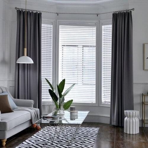 Nordic Modern Minimalist Pure Color Nylon Thickened Matte High Precision Full Blackout Curtains Bedroom Living Room Balcony