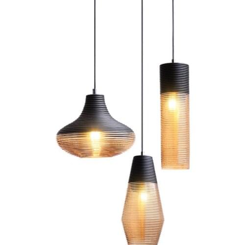 Nordic Glass Thread Modern Minimalist Creative Art Cafe Shop Restaurant Bar Chandelier Lights E27 AC110V 220V