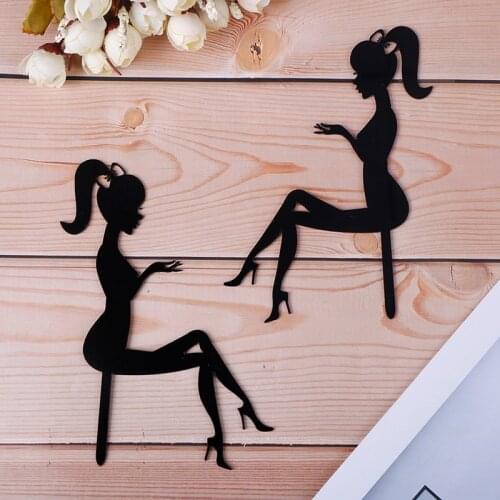 New fast exquisite girl high heels acrylic cake topper wedding cake decoration happy birthday cake topper party supplies logo
