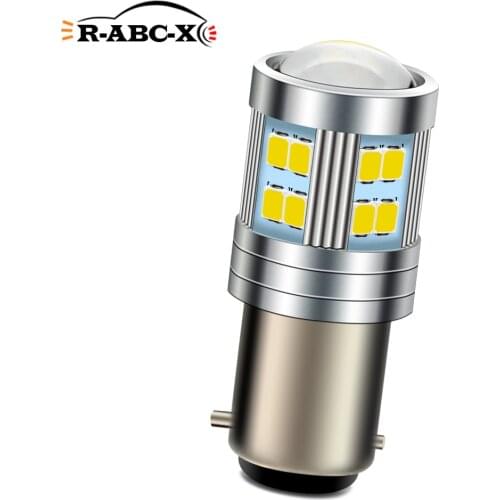 RUIANDSION 1Pcs BAX15D LED Bulb 6V Motorbike Replacement Headlight Moped Fog Lamp High Low Beam White 6000K 720Lm