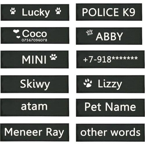 2pcs Customized Dog Label Dog Harness vest Personalized Sticker Custom Dog name or Logo DIY Pets Accessories