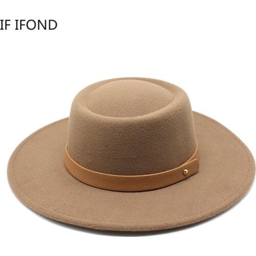 New British Style Fedoras Hats For Women Vintage Round Top Church Hats Lady Autumn Winter Felt Jazz Cap