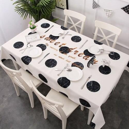 White black Polka Dot Table Cloth Cotton polyester Tablecloth Rectangular Tablecloths Household Table Cover Table Decoration