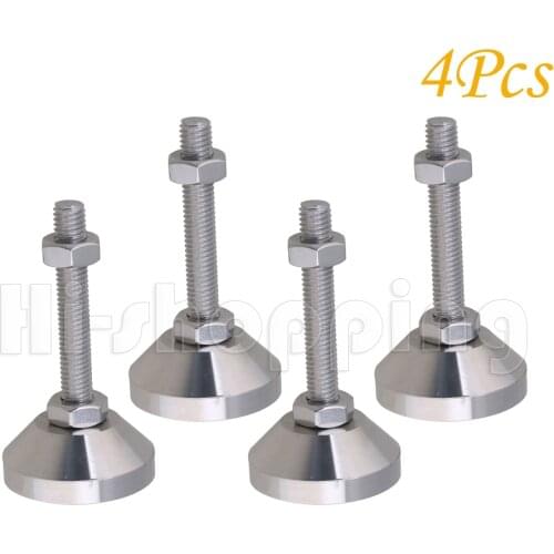 4Pcs Stainless Steel Heavy Duty Adjustable Fixed Feet Dia 40mm M8x50mm Machine Furniture Feet Pad for Cabinet machine tool