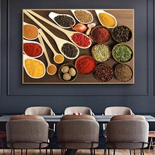 Herbs and Spices in Cooking Canvas Art Posters And Prints Kitchen Theme Canvas Paintings On The Wall Art Pictures Cuadros Decor