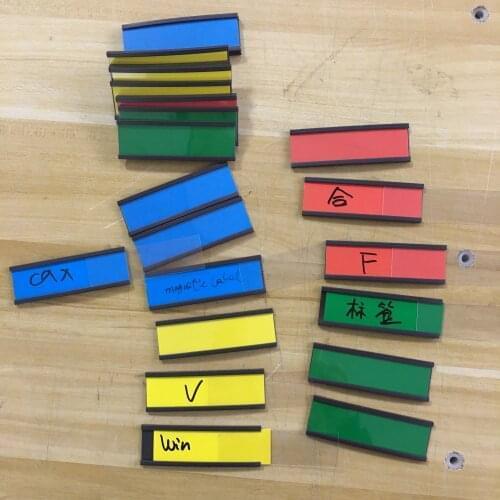 Visual Office Colors 3X1“ Set of 30 or 50 Magnetic Holders With Clear Plastic Cover for Warehouse Shelf Label Organization Tags