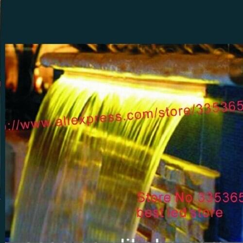Waterproof 300mm length ABS+Acrylic water fall strip lip 25mm / waterfall spa pool garden water curtain fountain with led light