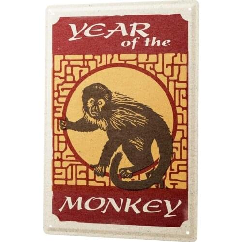 SINCE 2004 Tin Sign Metal Plate Decorative Sign Home Decor Plaques Zodiac Year Monkey China