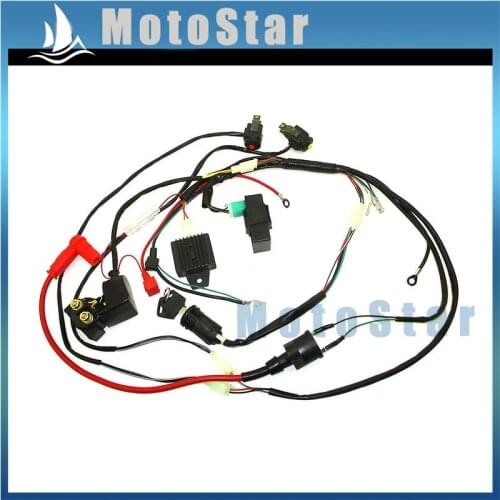 Wiring Harness CDI Ignition Coil Switch Voltage Regulator Relay For 125cc 140cc 150cc E-Start Engine Pit Dirt Bike