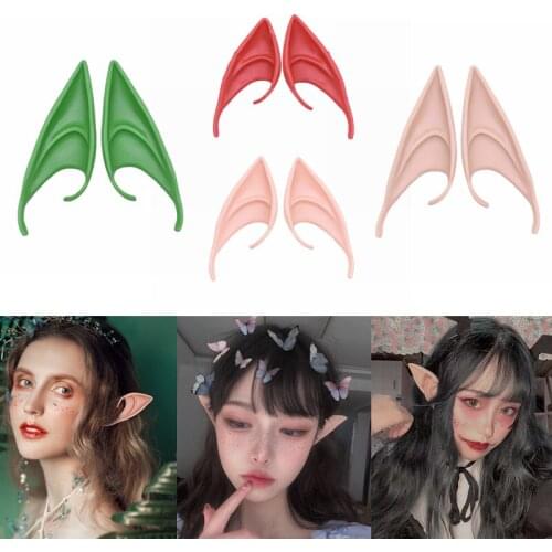 1Pair Mysterious Angel Elf Ears Fairy Cosplay Costume Accessories Halloween Xmas Party Soft Pointed Tips False Ears Photo Props8