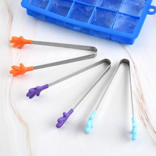 1Pcs Silicone Stainless Steel Food Clip Food Sugar Bread Barbecue Clip Creative Silicone Clip for Kitchen Restaurant Picnic