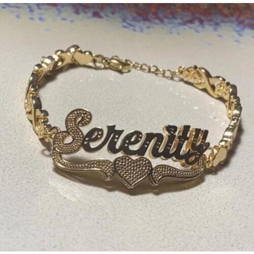 2020 Customized Name Bracelet XOXO Name Bracelet Gold-plated Nameplate Stainless Steel Personalized Bracelet With Name Gifts