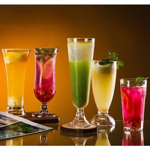 2pcs Acrylic Plastic Beer Juice Water Cup Transparent Unbreakable Reusable Milk Drinking Cup Home Bar Party Restaurant Drinkware