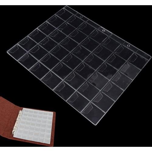 1 Sheet 42 Pockets Album for Coins Collection Book PVC Coin Holders Collection Book Coins Protection Album