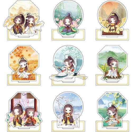 Anime Merch Mo Dao Zu Shi Cute Printing Acrylic Stand Figure Standees Desktop Decoration MDZS Wei Wuxian Lan Wangji Gift Fandom