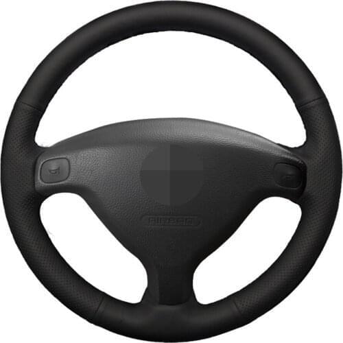 Car Steering Wheel Cover Hand-Stitched Black Genuine Leather For Opel Astra (G) 1998-2004 Zafira (A) 1999