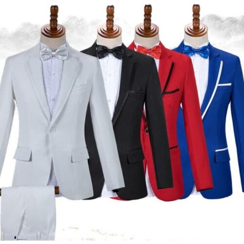 Black white clothes men suits designs masculino homme terno stage costumes for singers jacket men blazer dance star style dress