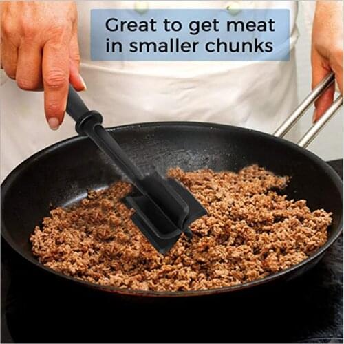Home Handheld Meat Chopper Heat Resistant Ground Beef Hamburger Fork Kitchen Tool Multifunctional Potato Masher Mix Manual