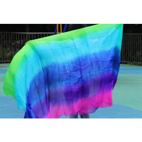 Design 100% real silk belly dance veil,cheap dance veils,tari perut kostum veil wholesale green+turquoise+royal blue+purple+rose