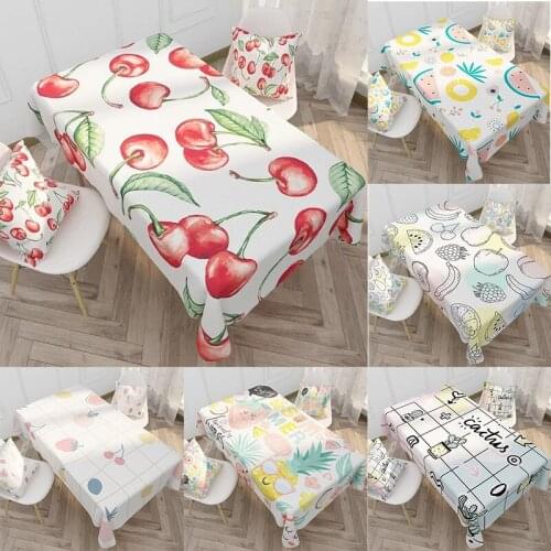 Fruit Series Waterproof Durable Tablecloth Cotton Linen Table Cover Coffee Oilproof Table Cloth Home Decoration