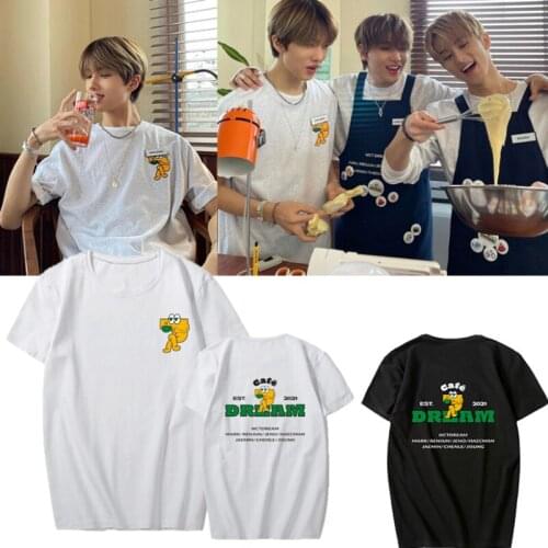 KPOP NCT DREAM EST Cafe 7 DREAM 2021 JAEMIN MARK JISUNG Fanclub Summer Short Sleeve Unisex T-Shirt Tee TShirt Tops