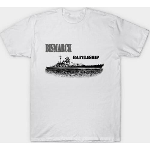 WW2 German Navy Bismarck Battleship T-Shirt. Summer Cotton Short Sleeve O-Neck Mens T Shirt New S-3XL