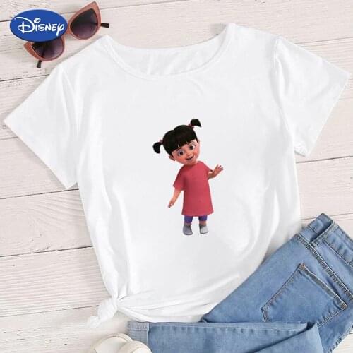 Monsters University Girl Printed T Shirts Ulzzang Fashion Cute Oversize Hipster Short Sleeve Poland Crewneck Tshirt Summer Top