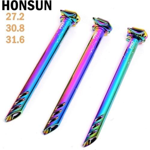 HONSUN Pro MTB Bicycle Seatpost 27.2 30.8 31.6mm Aluminum Alloy Seat Post Mountain Bike Hollow Out Seat Tube Colorful