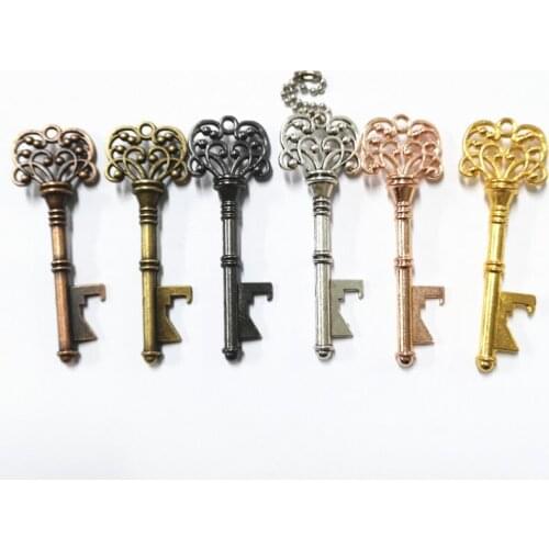 Key Shaped Bottle Opener Keychain Shaped Zinc Alloy Copper Silver Color Key Ring Beer Bottle Opener Unique Creative Gift
