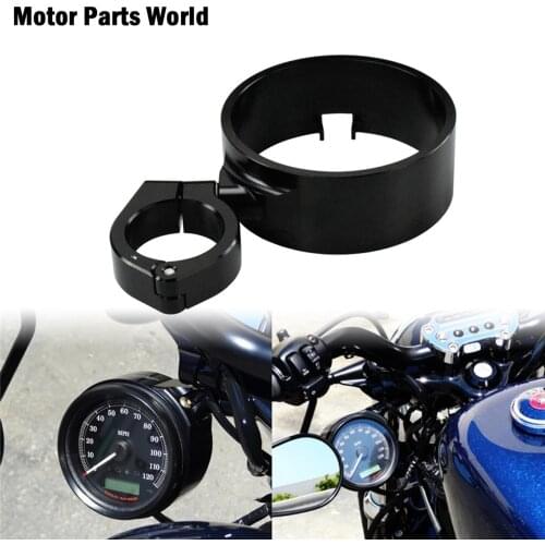 Motorcycle 39mm Speedometer Ring Side Mount Relocator Bracket Clamp Black For Harley Dyna Street Bob 93-2005 Sportster XL 93-19