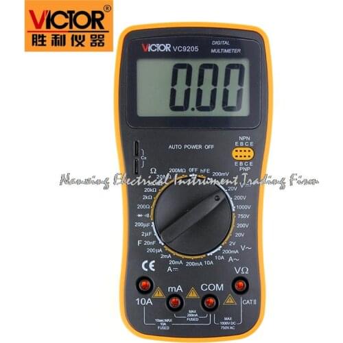 Fast arrival VICTOR Digital Multimeter VC9205 3 1/2 manual rang LCD multimeter AC DC Voltmeter Resistance Ohmmeter Tester