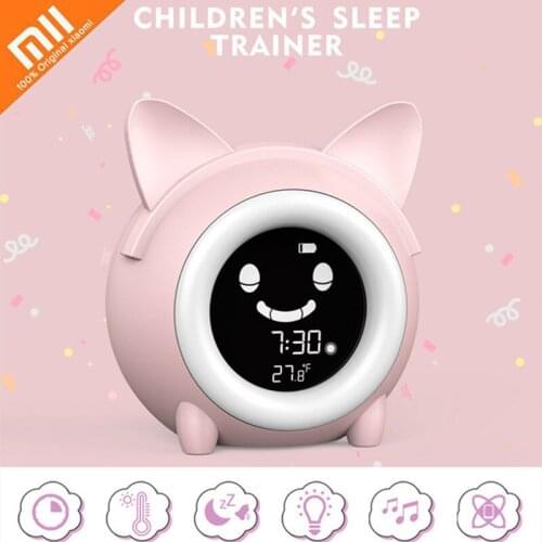 Xiaomi Cartoon Alarm Clock Electronic Night Light with Temperature Sleeping Training Temperature LED Display NAP Timer Children