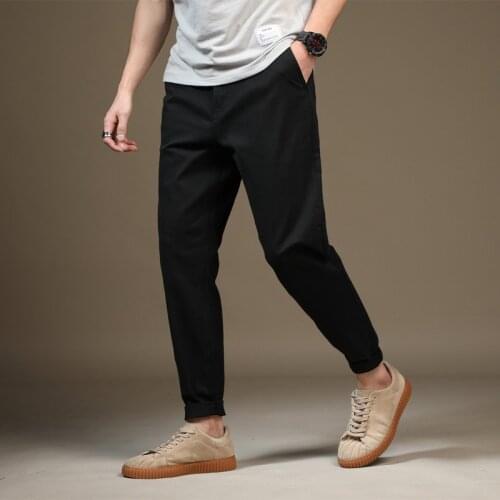 1101 High Quality Men Harem Pants Loose Multi-Size All-Match Sport Running Youth Solid Color Micro-Stretch Straight Trousers