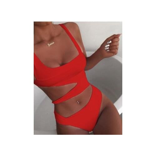 2021 New Sexy Black One Piece Swimsuit Women Cut Out Swimwear Push Up Monokini Bathing Suits Beach Wear Swimming Suit For Women