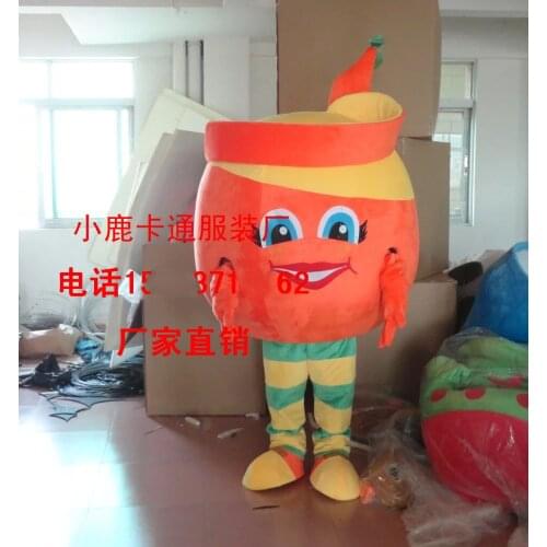Latest High Quality Custom Crazy Orange Mascot Costumes Fruit Mascot Costume Halloween Party Carnival Holiday Special Clothings