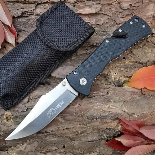 Outdoor Tactical Camping Hunting Survival Pocket Quick Folding Knife 8CR15MOV Blade G10 Handle Military EDC Tools Knives