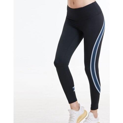 2020 woman Sports tight leggings gym Exercise super quality stretch fabric Stripe splicing Ankle-Length Pants