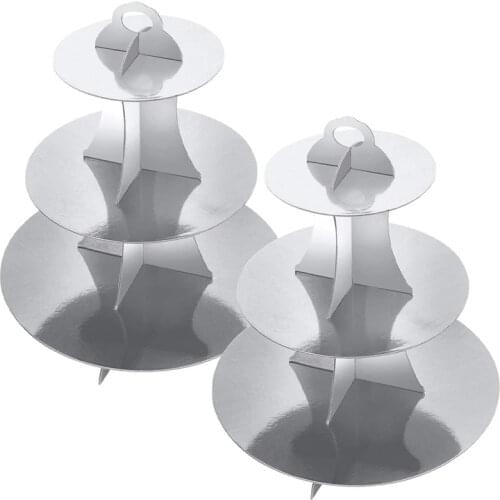 Cupcake Stand for 24 Cupcakes 3-Tier Round Cardboard Cupcake Tower for Birthday Baby Bridal Shower Party Supplies