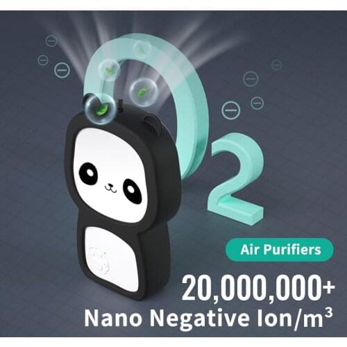 Portable Cartoon Car Air Purifier Negative Ion Deodorizing Smoke Hanging Neck Air Purifier Cute Air Freshener for Cars Homes