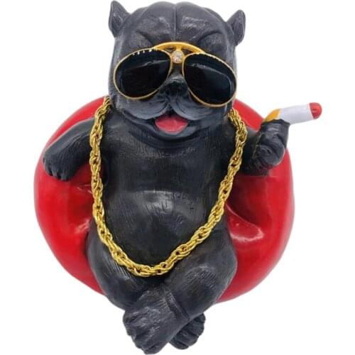 Lovely Bully Dog Ornament Sculpture F/ Auto Bedroom Hotel Desktop Decoration