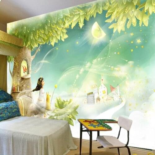 Dropship Childrens Room Dream Cartoon Bedroom Mural Custom 3D Photo Wall Paper Rolls Wallpapers for Children Room Nursery Decor