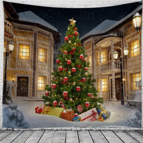 Christmas Claus Holiday Party Wall Tapestry Art Decor Blanket Hanging Bedroom Dorm Decoration Christmas Tree Gift Fireplace